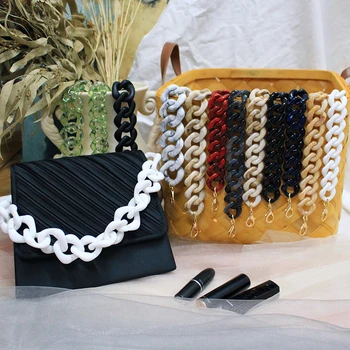 

36cm Short Acrylic Bag Strap For Handbag Women Detachable Resin Thick Diamond Chain Shoulder Straps Bag Accessories Vintage