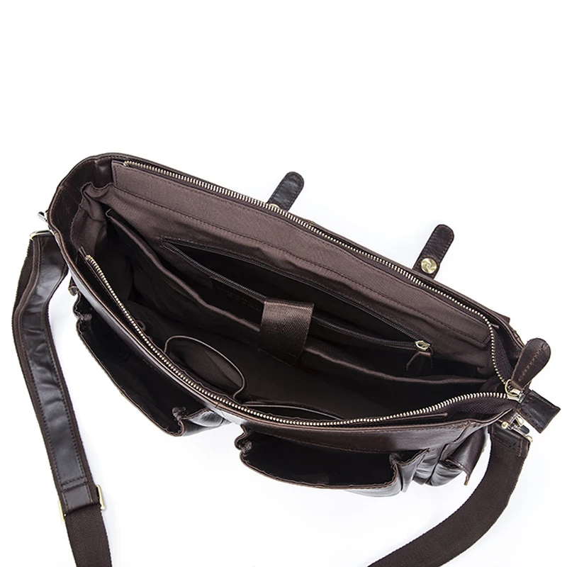 WESTAL men's handbag leather laptop bag men genuine leather vintage desinger luxury brand bag for men porte document handbag 894