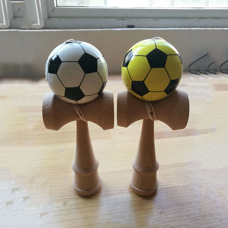 Профессиональный 18 см ПУ краска деревянный Kendama меч шары футбол шаблон умелое жонглирование игры мяч для взрослых детей Спорт на открытом воздухе