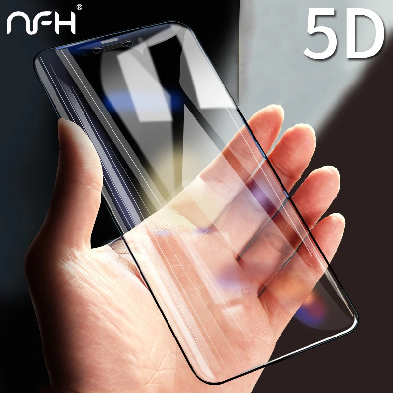 

NFH 5D Round Curved Edge Tempered Glass For iPhone 6 6s Plus 7 8 X Full Cover Protective Premium 5D Screen Protector On 6 6s
