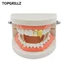 TOPGRILLZ-Double capuchon, Fang Grillz, Canine plaquée or jaune, deux dents supérieures gauche, plaque creuse de la Vampire ► Photo 1/6