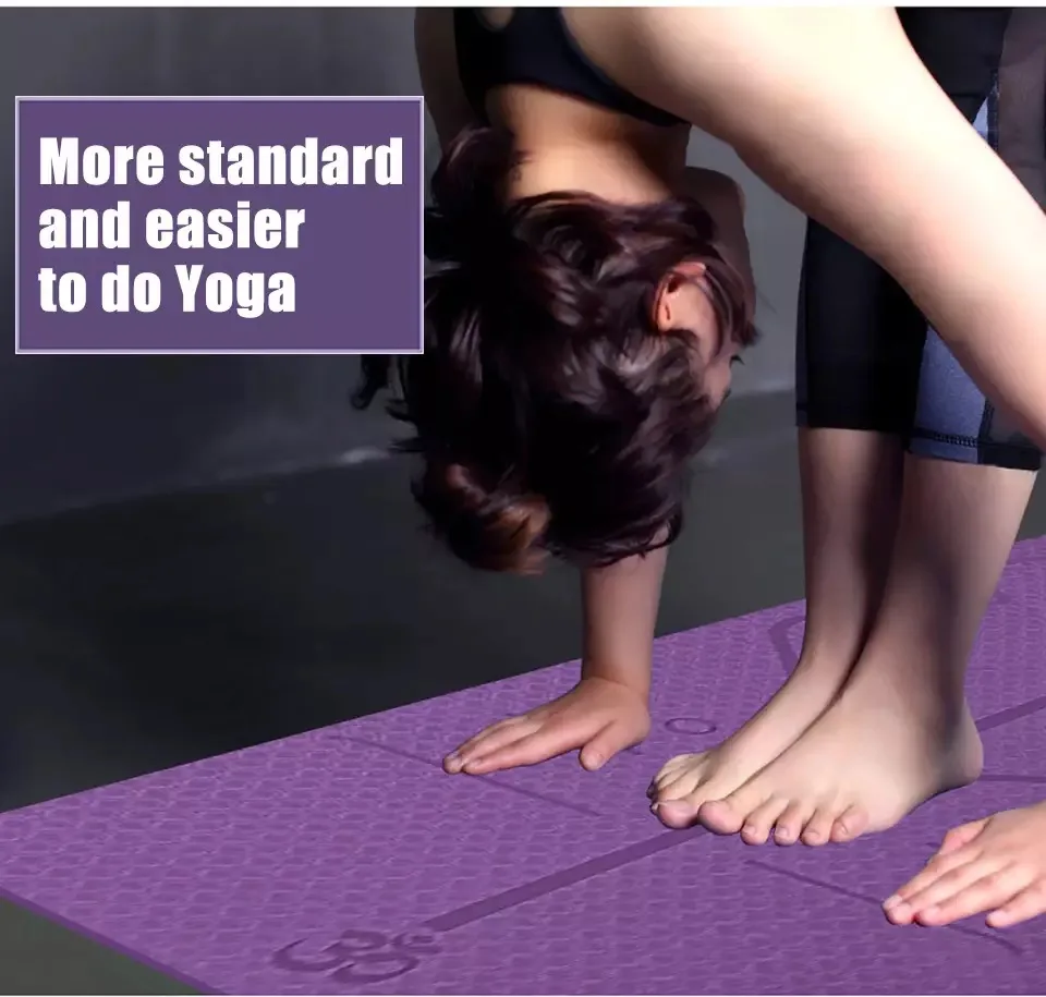 

6MM TPE Yoga Mat with Position Line Non Slip Carpet Mat 183cmX61cm High Density For Beginner Environmental Fitness Gymnas