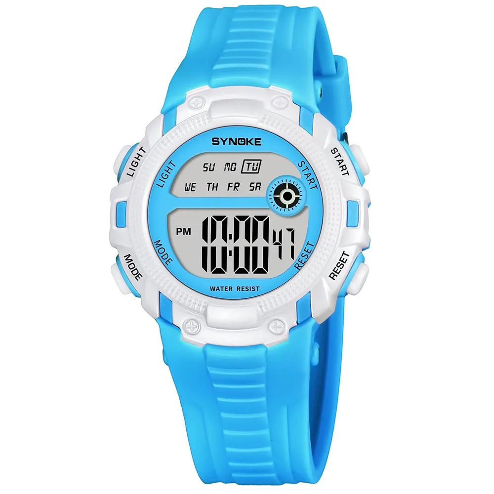 SYNOKE дети девочки WatchMulti-function 50 M водостойкий светодиодный цифровой двойного действия часы для детей Мальчики Часы водостойкий