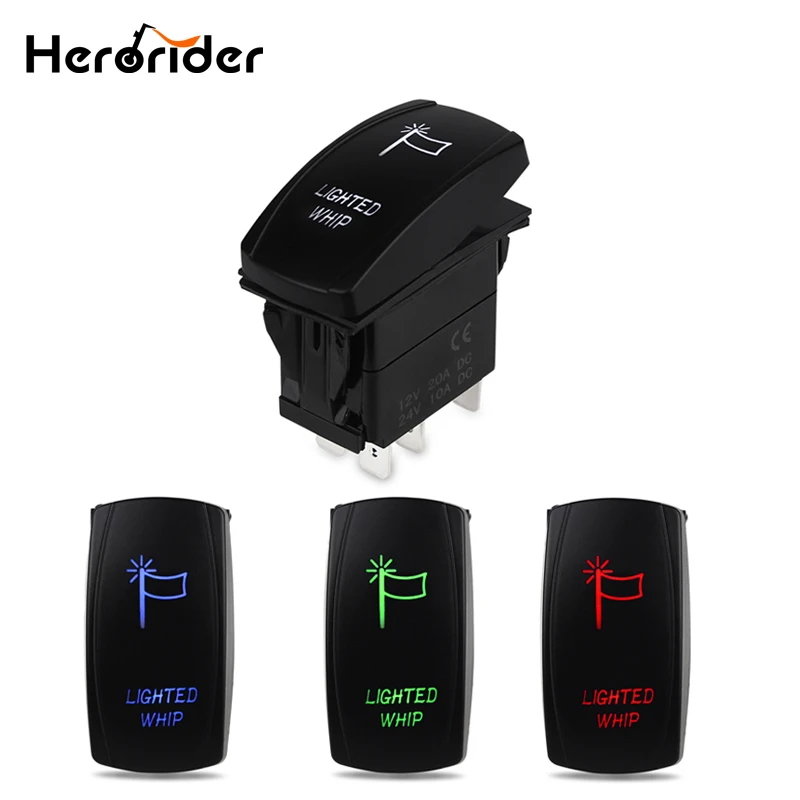 Car Switch Boat Truck Light Led Toggle Switch 5pin 12v Waterproof Bar Style Blue Toggle Rocker
