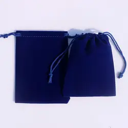 100 шт./лот 7x9 см Royal Blue Розничная Ювелирные изделия Velvet Подарочная упаковка Сумки и Чехлы Может Индивидуальные логотип печати