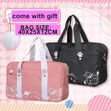 Женская школьная Холщовая Сумка в стиле Лолиты с кошачьей лапой для девочек, школьная форма с медведем, сумка через плечо, сумка в Стиле косплей, реквизит