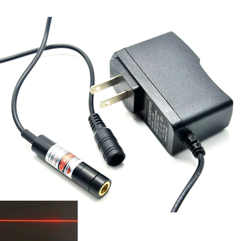 

Dia 12mm Focusable 20mw 650nm Red Laser Line Module for Positioning Sewing Machine w 5V AC Adapter