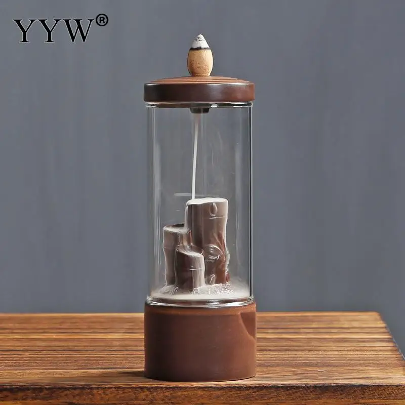 Columnar Backflow Incense Burner Waterfall Censer Oud Incense Cone Holder Incenso Ceramic Incense Aroma Burner Holder Home Decor
