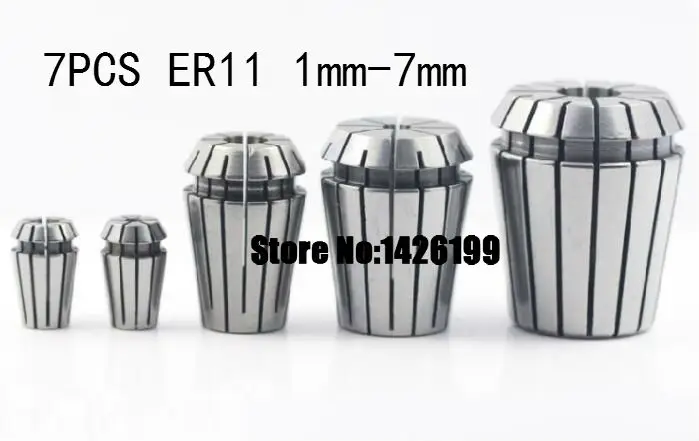 

High Quality 7PCS/Lot ER11 1mm 2mm 3mm 4mm 5mm 6mm 7mm Precision Spring Collet Set CNC Milling Lathe Tool & Workholding