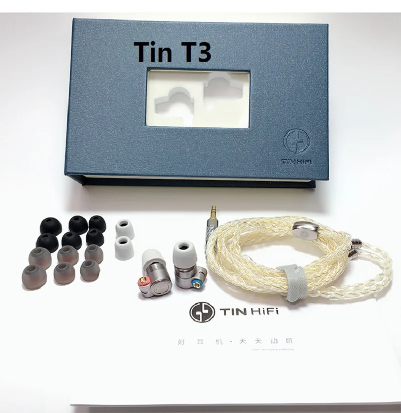 TinHIFI оловянный аудио T3 в ухо наушники 1DD+ 1BA Ноулз Гибридный привод HiFi наушники металлические 3,5 мм наушники MMCX съемная гарнитура - Цвет: T3
