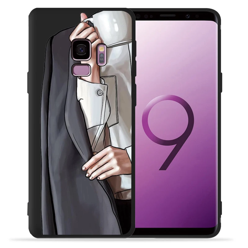 Модный чехол для девочек samsung Galaxy S9 S8 S10 Plus S7 S6 Edge S10 Lite Note9 8 высокий каблук кофейная Цветочная девушка чехол для телефона Etui