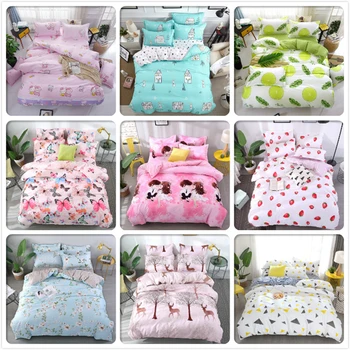 

Soft Cotton Duvet Cover Sheet Pillowcase 3/4pcs Bedding Sets Adult Kids Child Bed Linens Single Twin Queen King Size Quilt Case