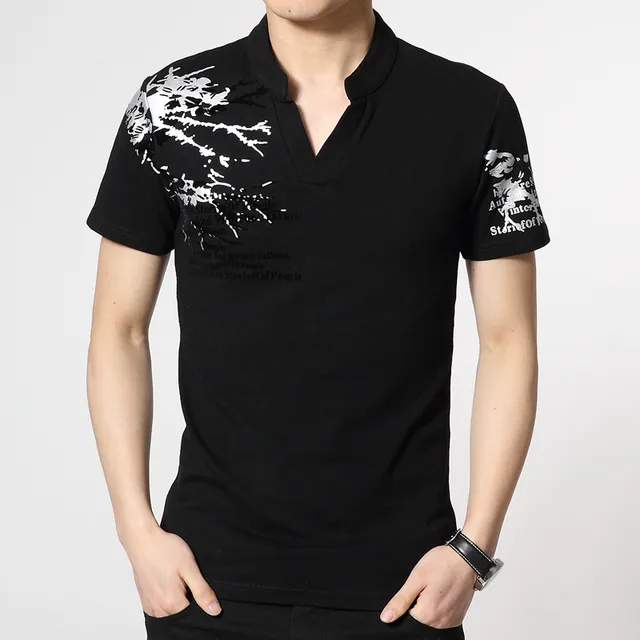 Summer Youth Meteor Men's Cotton Short Sleeved T shirt Korean Version V ...