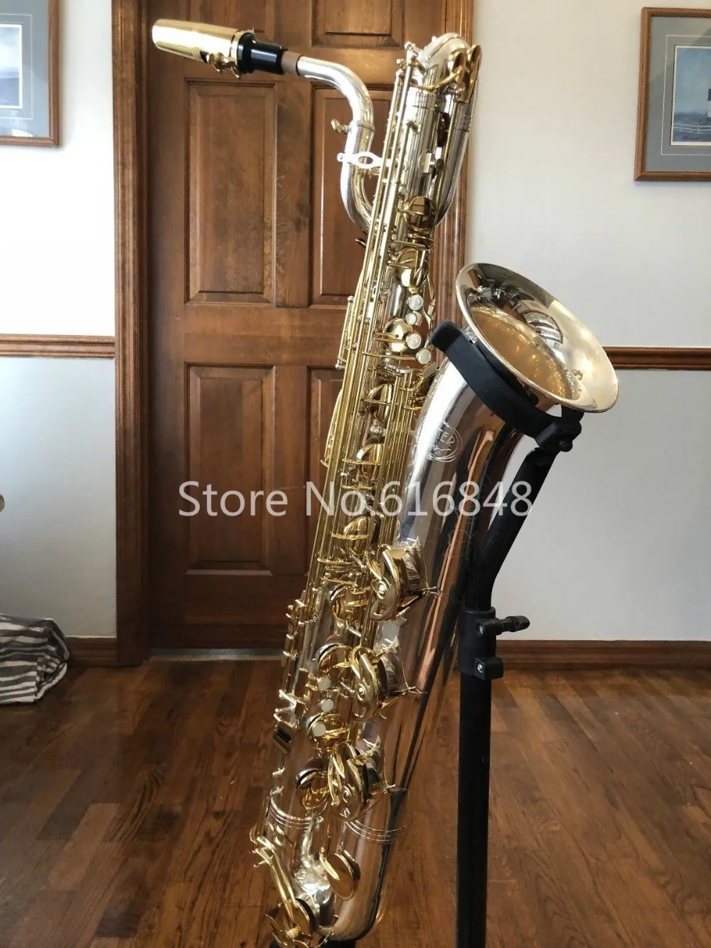 New Jupiter JBS-893 E Flat Baritone Saxophone Silver Plated Body