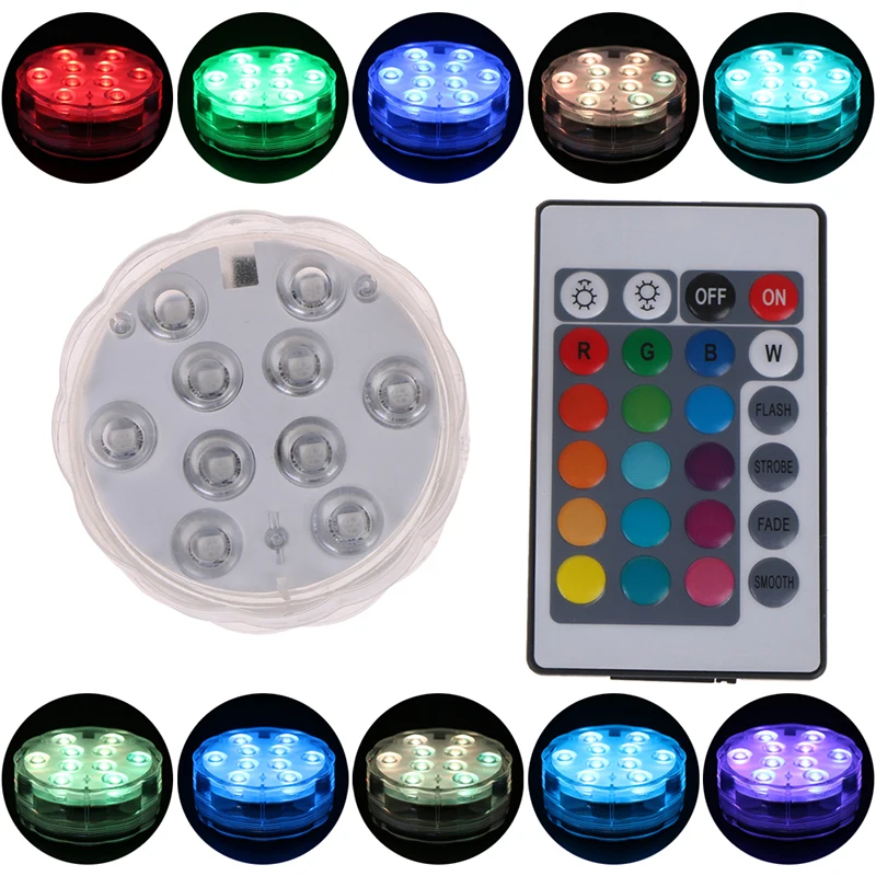

1 Set Accessories Led Light With Remote Control Water Pipe Battery Operated Colored Lights