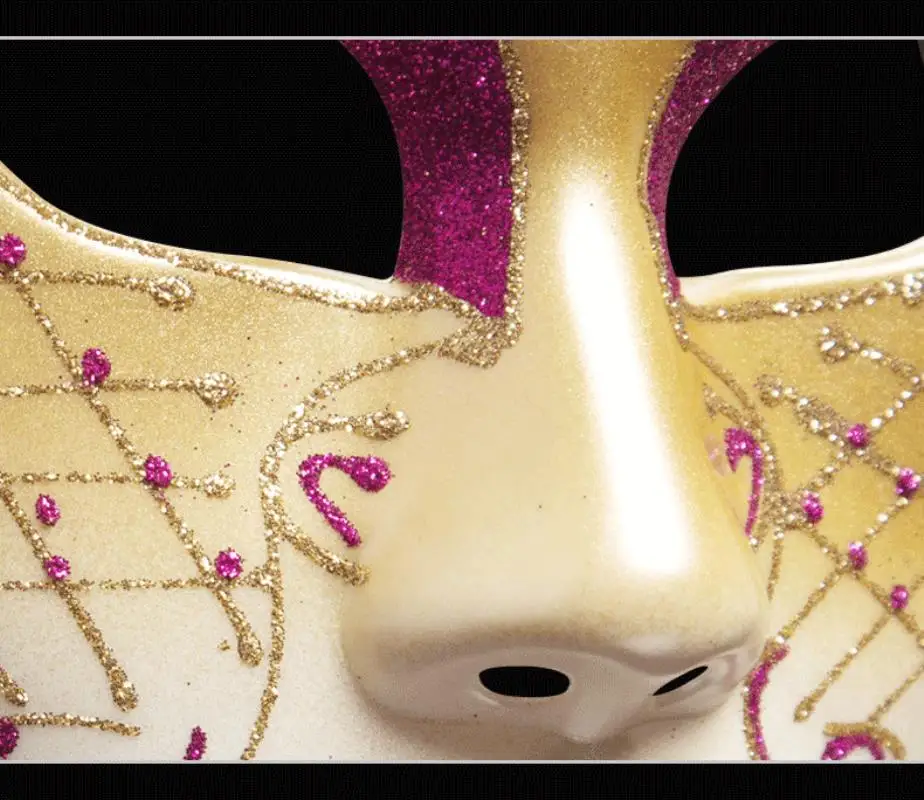 Cosplay Glamour Fashion Halloween Ball Party Mask Christmas Creative Venetian Makeup Performance Mask Shiny Gold Powder Mask