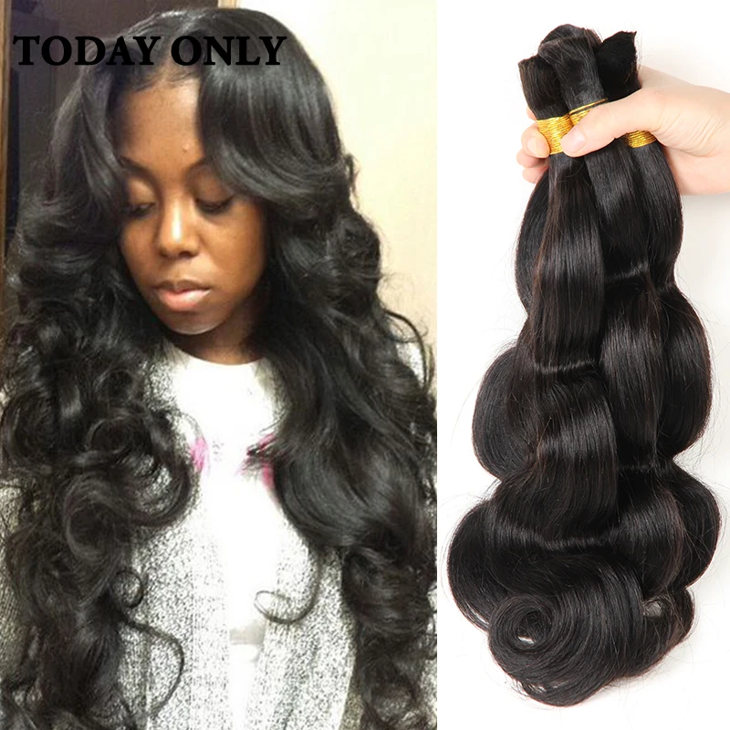 10A Virgin Brazilian Body Wave Human Braiding Hair Bulk No Weft 3