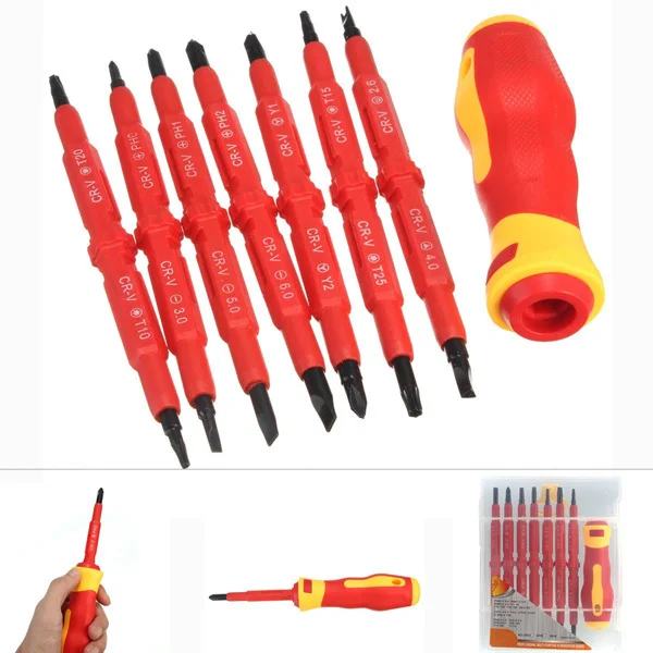 

Torx Ferramentas Watch Direct Selling Sale Ferramenta Karambit 7pcs Multi-purpose Insulated Screwdriver Tools Electrical Handle