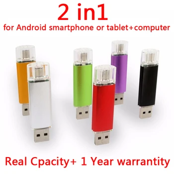 

Real 32gb 64gb USB Flash Drive USB 2.0 OTG Smartphone Pen Drive Micro USB Portable Storage Memory Metal USB Stick Pendrive 512GB