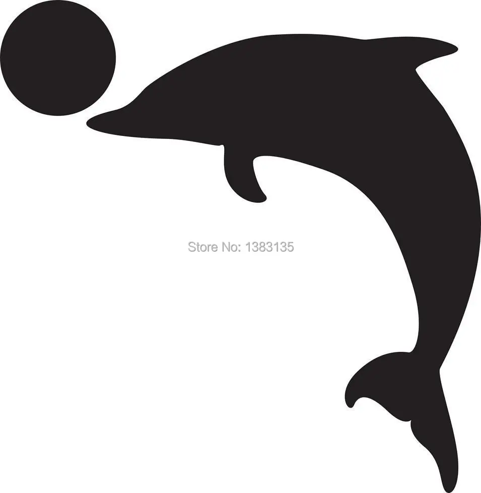 silhueta de um golfinho withg uma bola etiqueta da janela do carro