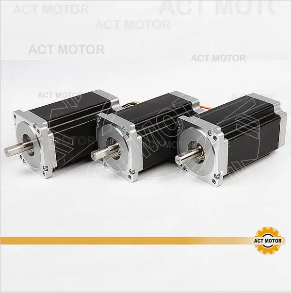 

ACT Motor 3PCS Nema34 Stepper Motor 34HS5435 Single Shaft 1600oz-in 151mm 3.5A Dual Flat Shaft CE ROHS ISO CNC Milling Cut