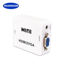 Best Offers Trumsoon HDMI to VGA Converter with Audio 1080P HDMI2VGA Adapter Connector for PC Laptop HDTV Projector Monitor