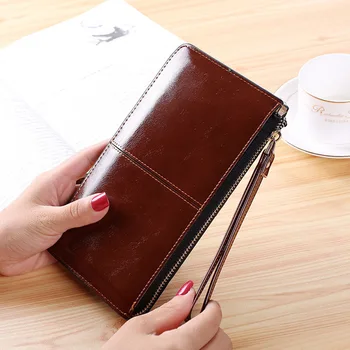

10PCS / LOT Women Leather Wallet Zipper Ladies Clutch Wallet Female Candy Color Long Purse Women Phone Money Bag Billfold