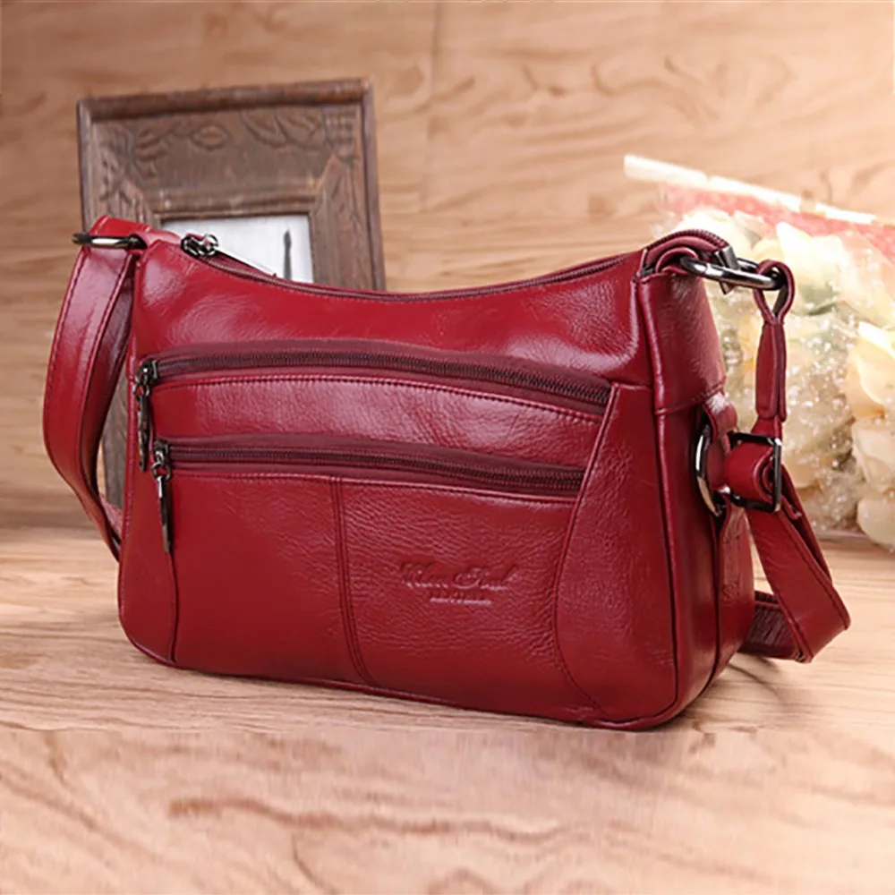100 Genuine Leather font b Women b font Messenger Sling Shoulder font b Bag b font