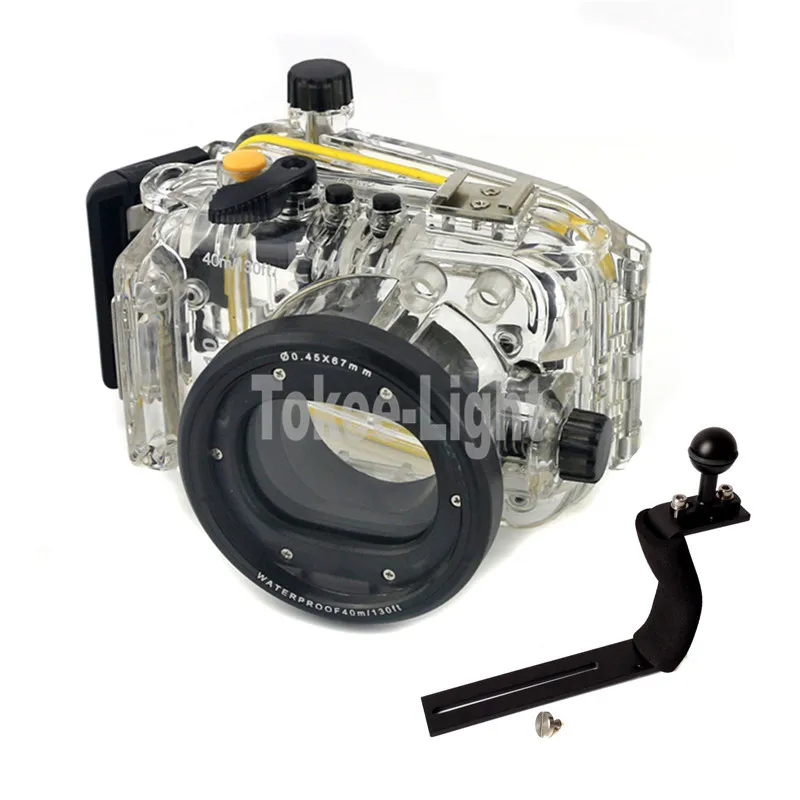 40 meters 130ft Underwater Waterproof Housing Diving Camera Case Bag for Canon S110 Camera With Arm Handle