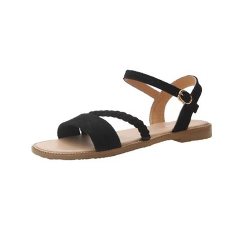 

2019 New Sandals Women Flat Korean Version of The Trend Style One-strap Buckle Sandals Beach Sandals