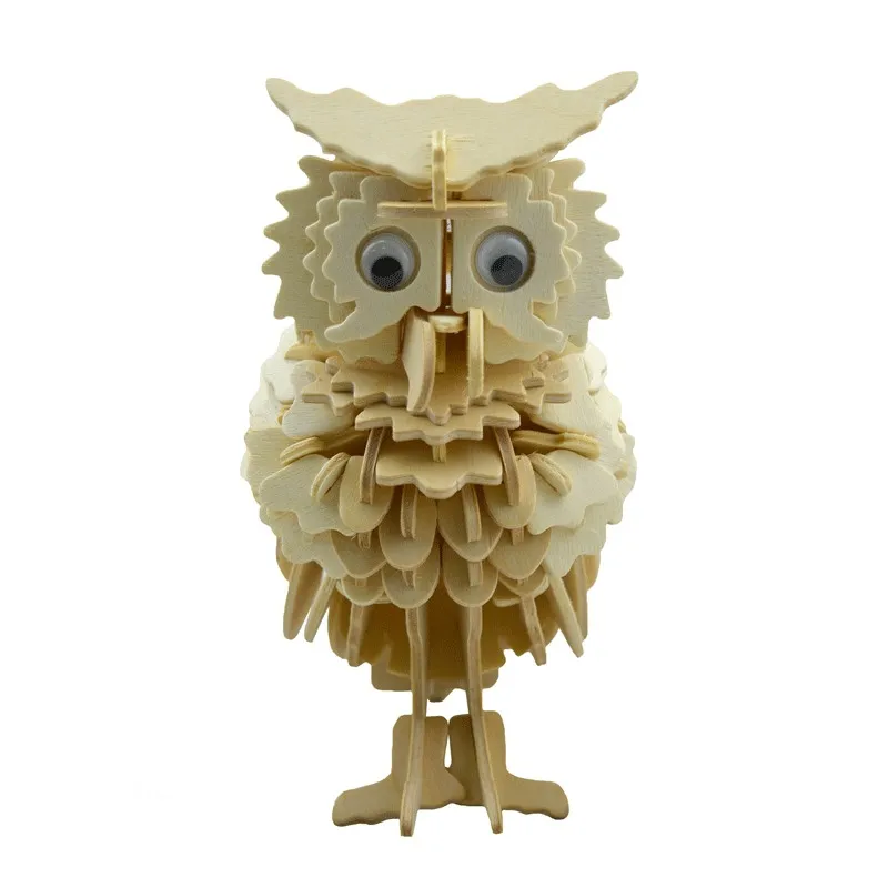 DIY 3D Wooden Puzzles Animal Model Jigsaw Construction Handmade Toy