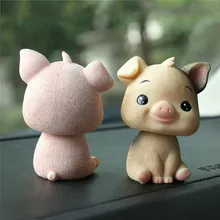 Car Ornaments Piggy Shake Head Doll Fashion Shaking Toys Auto Style Decoration Cartoon Plastic Figure Ornament Car Accessories