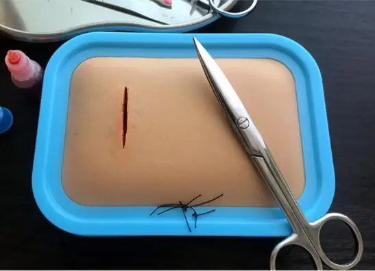 Хирургический шовный набор инструментов медицинский студенческий набор инструментов силиконовая кожа модель для практики с иглой