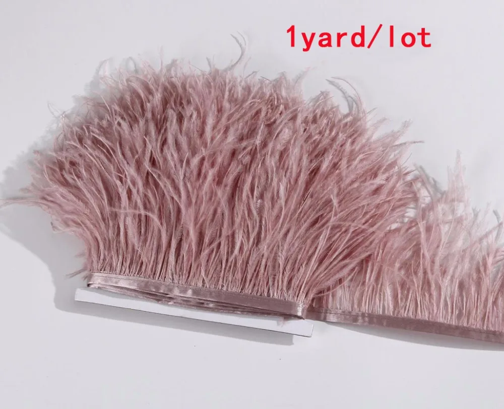 

1yard/lot Ostrich Feather Plumes Fringe trim Feather Boa Stripe for Party Clothing Dress Skirt Accessories Craft