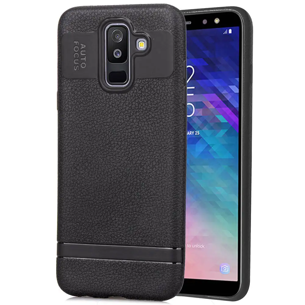 

Leather texture Soft TPU Silicone Cover For Samsung Galaxy A6 Plus 2018 Mobile Shockproof Back Case For Samsung A6 Plus 2018