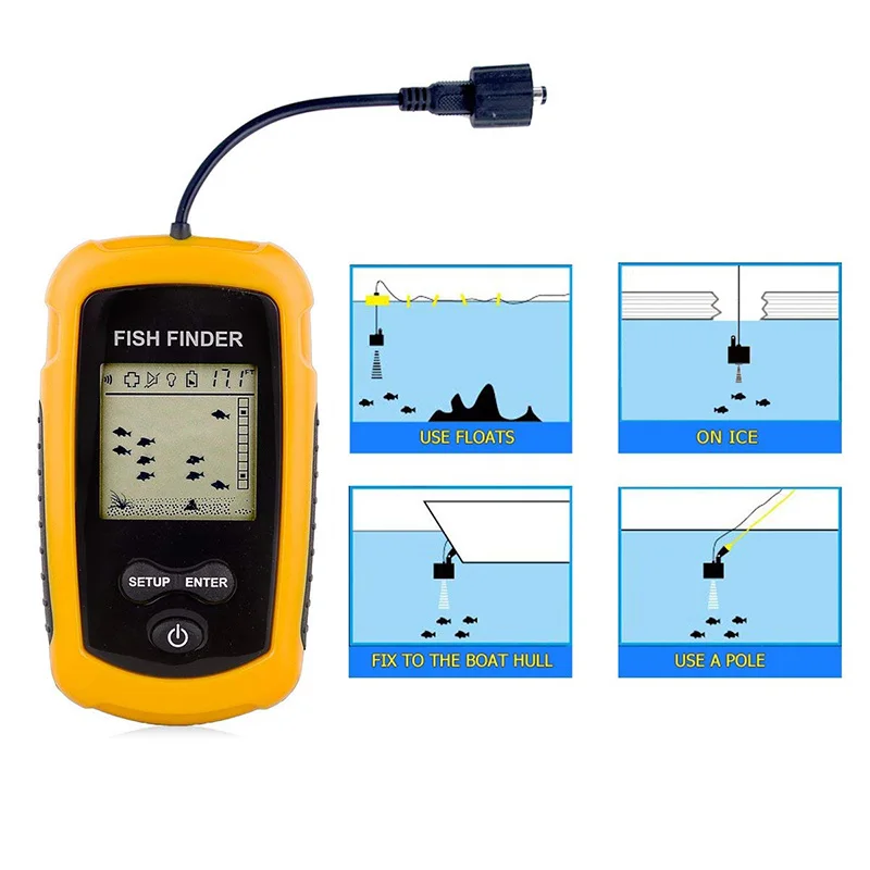 Portable Fish Finder Echo Sounder Fishing Fishfinder Wireless Sonar Sensor Alarm Transducer Deeper Underwater Hunting Camera (9)