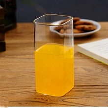 300 мл простая прозрачная стеклянная квадратная высокотемпературная чайная чашка молочная чашка для завтрака, ресторанная водная стеклянная кружка для сока