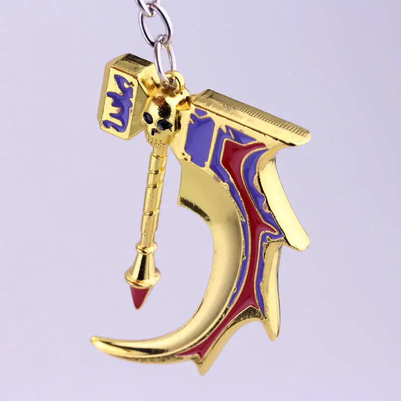 

Game Dota 2 Keychain Gold Metal Basher Hammer Pendant Chaveiro Keyrings men jewelry