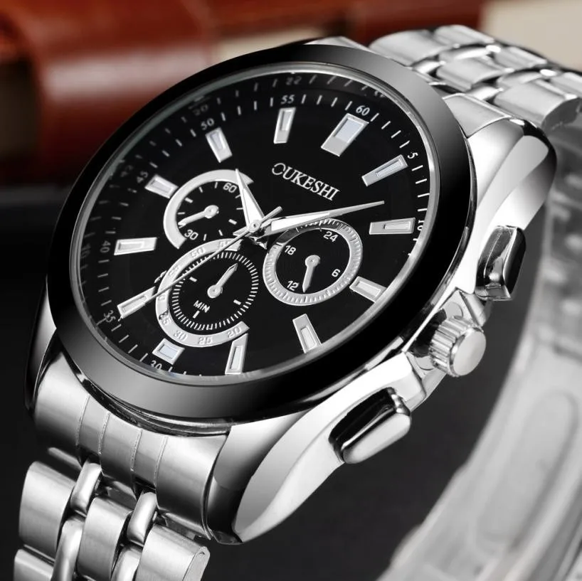

Wholesale Men Luxury Stainless Steel Quartz Military Sport Steel Band Dial Wrist Watch relogio masculino saat saat erkekler