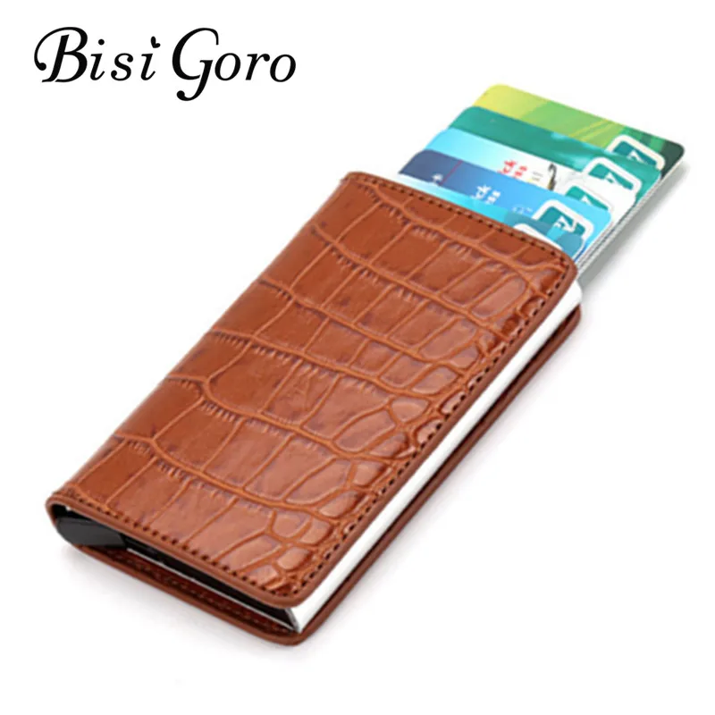 BISI GORO/2019 новый алюминиевый кошелёк кредитной держатель для карт металла с RFID