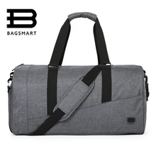 BAGSMART Мужчины Дорожная Сумка Большая Емкость Ручной клади Нейлоновая Сумка Путешествовать Обуви Ночь Выходные Дорожные Сумки Tote