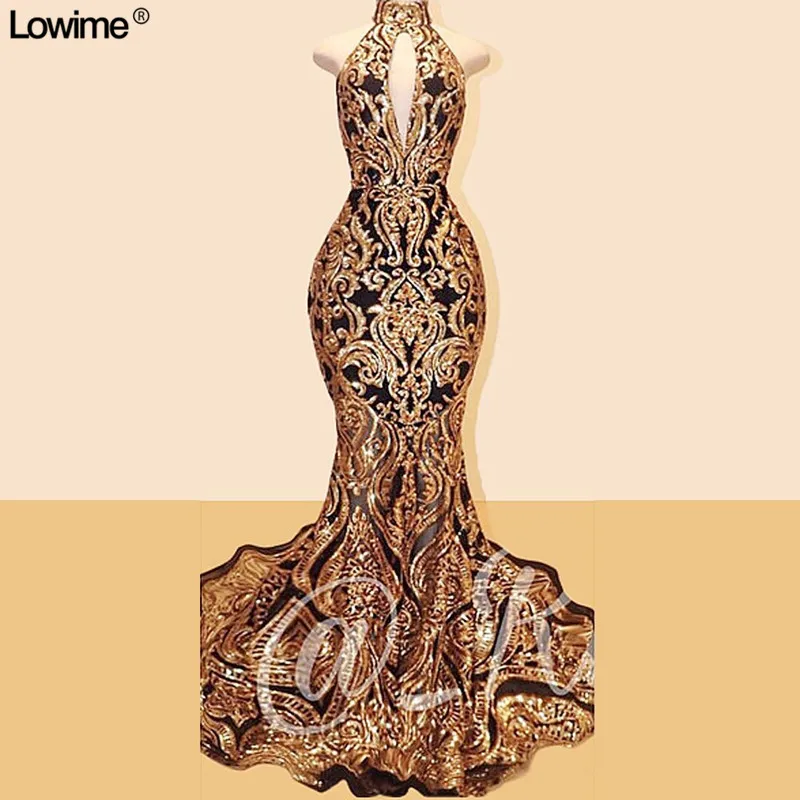 Hot Mermaid Halter Formal Evening Dresses Long Dubai Sexy Backless Robe De Soiree Sweep Train Prom Dresses Abendkleider 2019