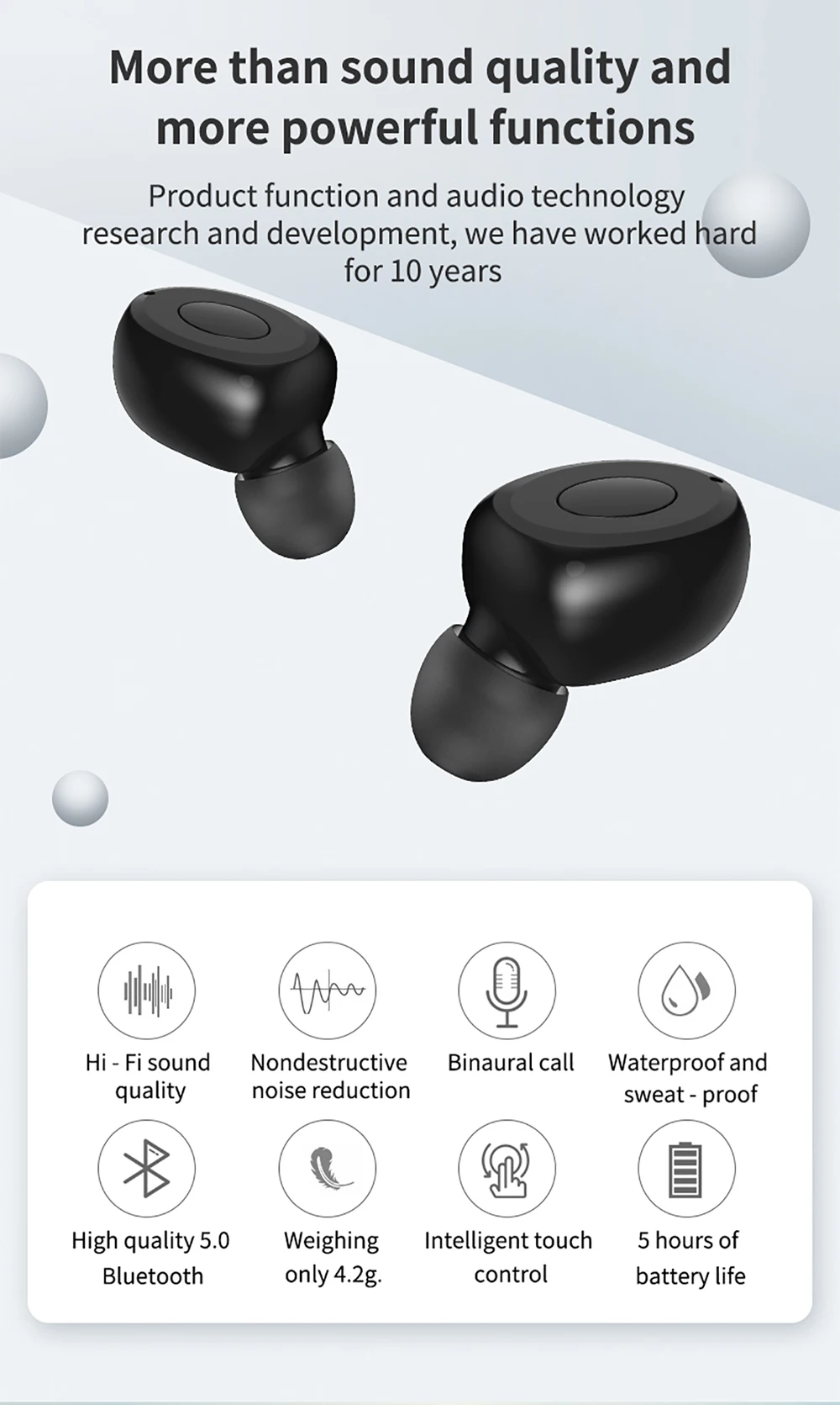 Rikya T6 гарнитура Bluetooth спортивные 6D Hi-Fi высокое качество 5,0 Bluetooth Беспроводной с микрофоном