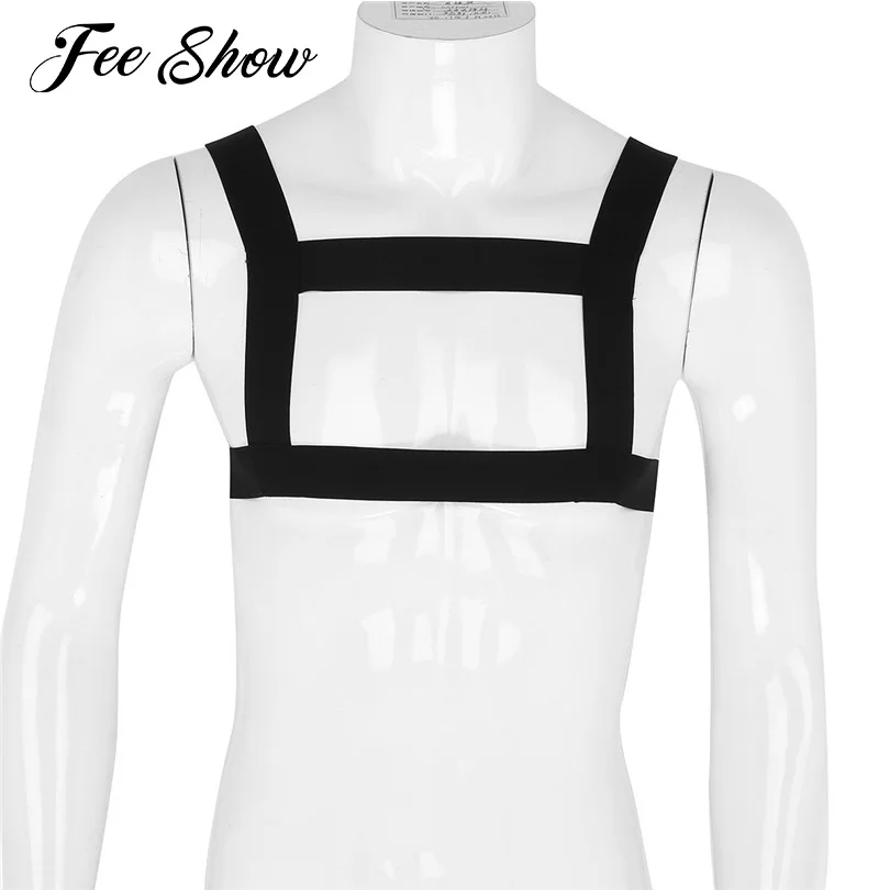 Mens High Elastic Shoulder Strap Chest Harness Muscle Support Brace