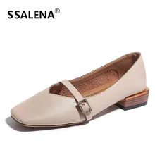 Женская обувь на плоской подошве в винтажном стиле с пряжкой; удобная женская обувь; лоферы на мягкой подошве; женские слипоны на квадратном каблуке; AA52117