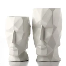 Нордическая Смола креативный геометрический Золотой Белый лицо ваза, домашний декор ремесла ТВ шкаф сушеный цветок ваза статуя R1808