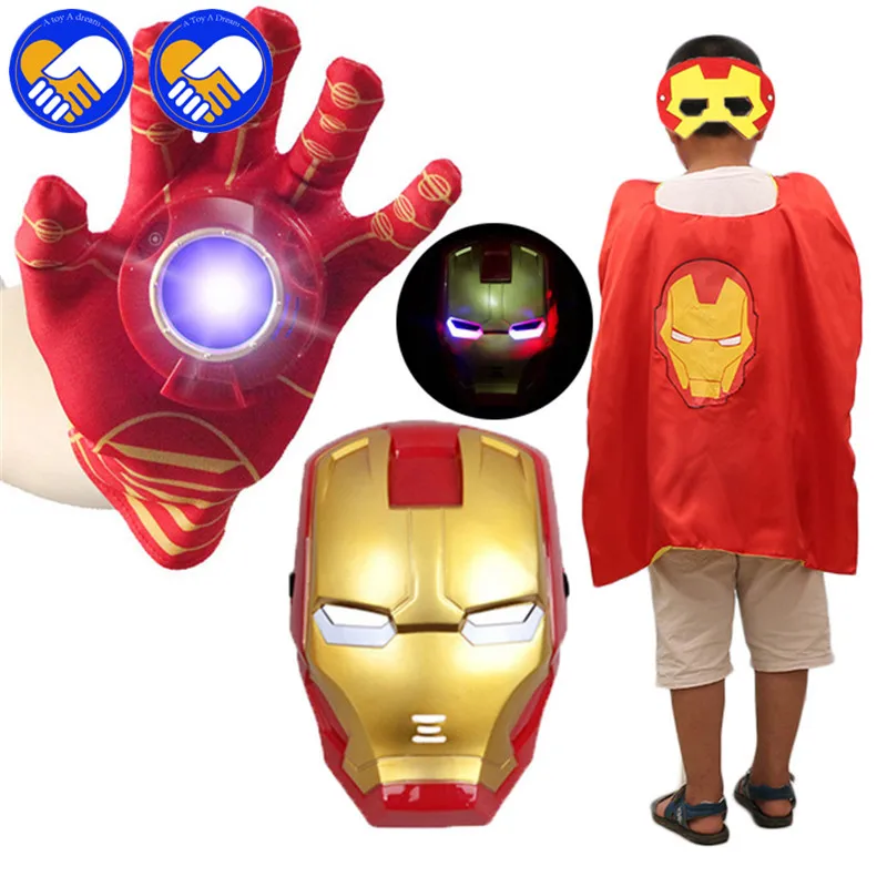 Marvels Мстители Железный человек перчатка фигурка пусковые установки плащ маски