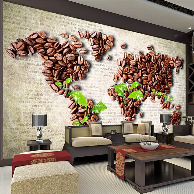Coffee Beans Map Wall Mural Unique Design Photo Wallpaper Art Home Coffee Beans Map Wall Mural Unique Design Photo Wallpaper Art Home Decor Bedroom Sofa