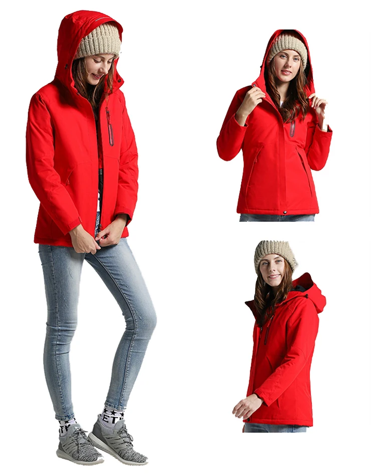 Женская зимняя походная куртка с USB подогревом, уличная Толстая флисовая Водонепроницаемая ветровка для кемпинга, походов, альпинизма, женские пальто MB133