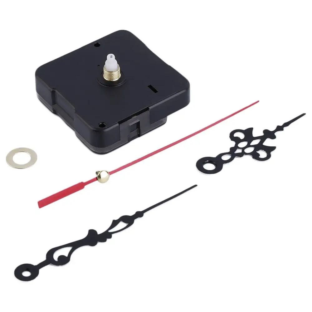 

New Quartz Clock Movement Mechanism Long Spindle Red Hands Repair DIY Kit Set